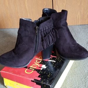 Fringe ankle boots